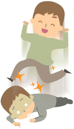 illustration-of-a-man-stepping-over-his-collapsed-self-with-a-cheerful-expression-showing-mental-recovery-and-positive-mindset