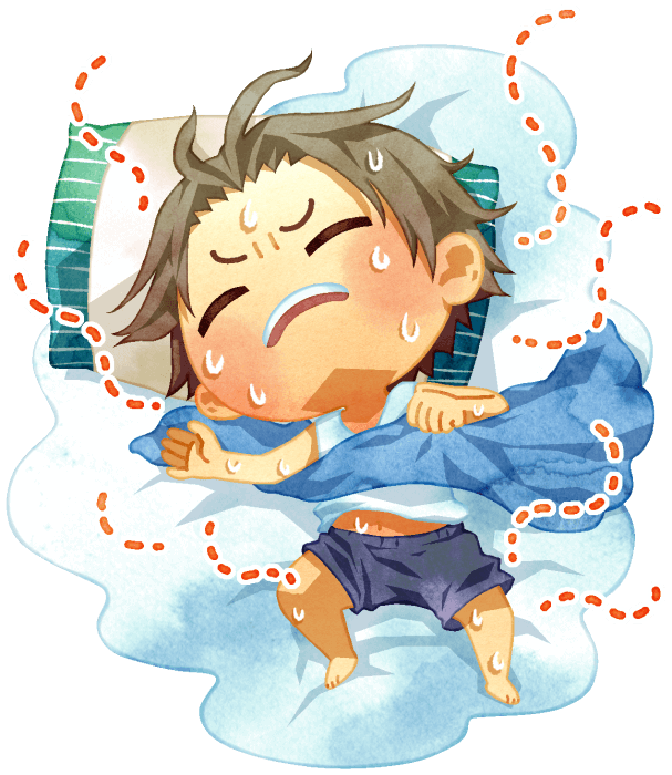 illustration-of-a-man-sweating-profusely-and-suffering-from-insomnia-on-a-hot-and-humid-summer-night